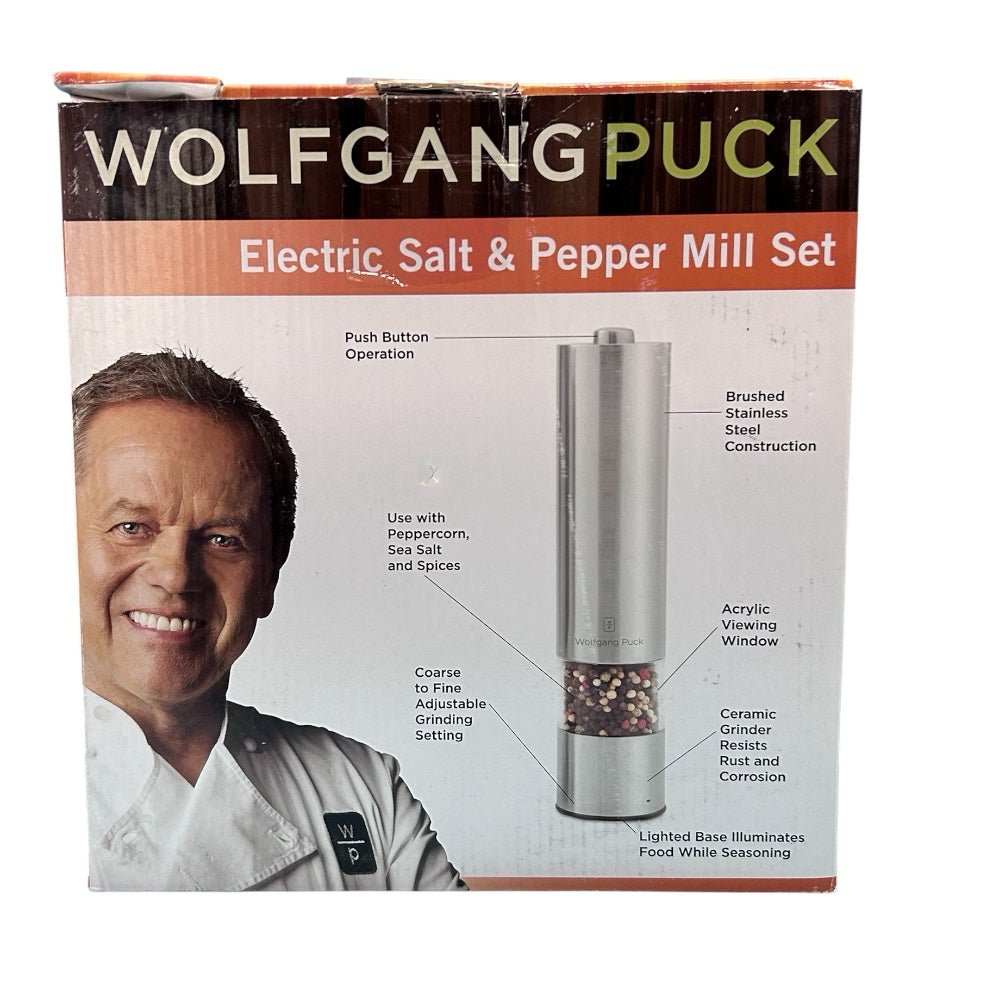 Wolfgang Puck Electric Salt & Pepper Mill Set NEW! | Finer Things Resale