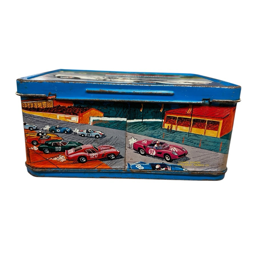 Auto-Race Magnetic Game Kit Case Metal Lunch Box King-Seely Thermos VINTAGE 1967 | Finer Things Resale
