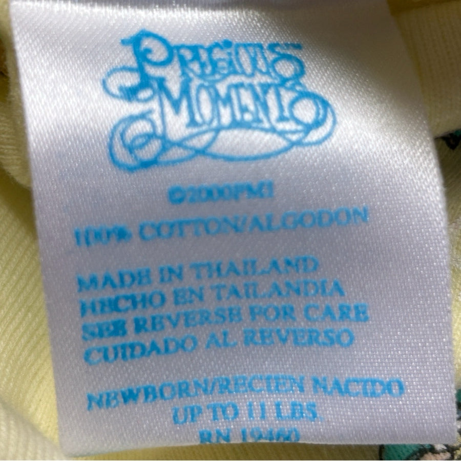 Vintage 2000 Precious Moments Baby Infant Hat Cap Yellow Cootton PMI Enesco