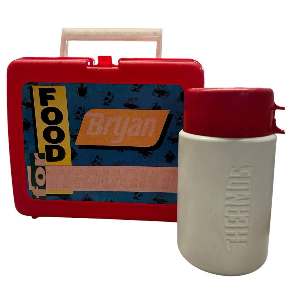 Bryan Food for Thought plastic lunchbox with thermos VINTAGE 1990's | Finer Things Resale