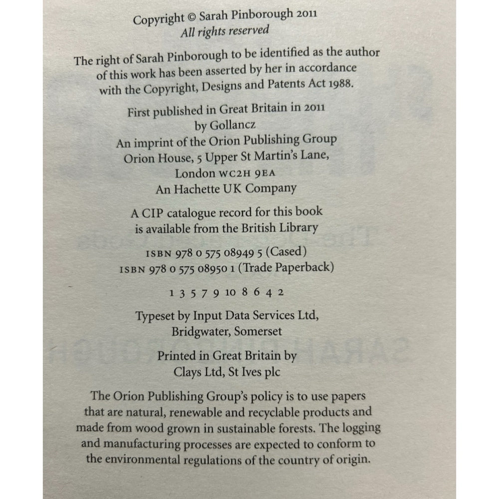 The Shadow of the Soul Sarah Pinborough 2011 Hardback DJ