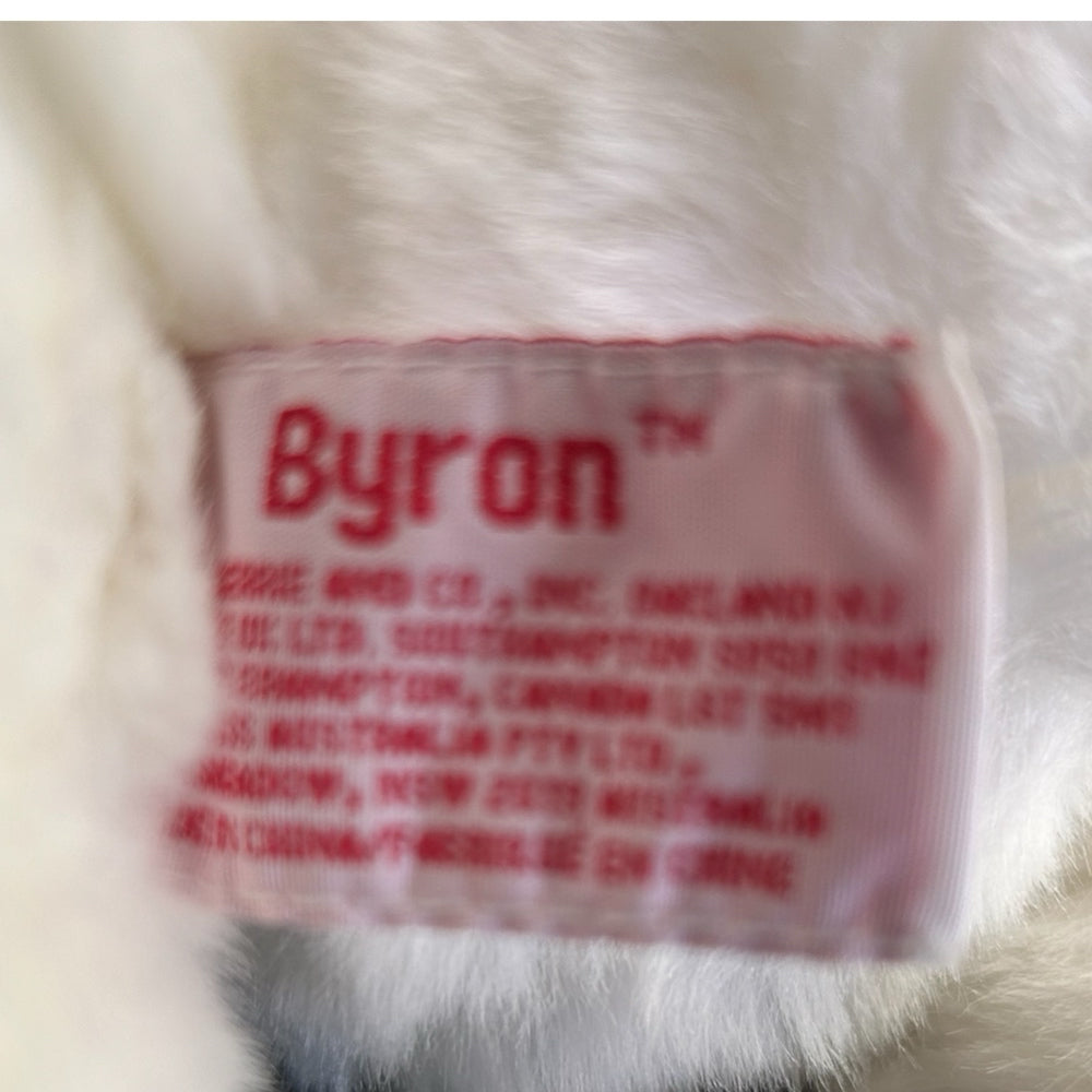 Russ Berrie & Co Byron I Love You white plush bear VINTAGE