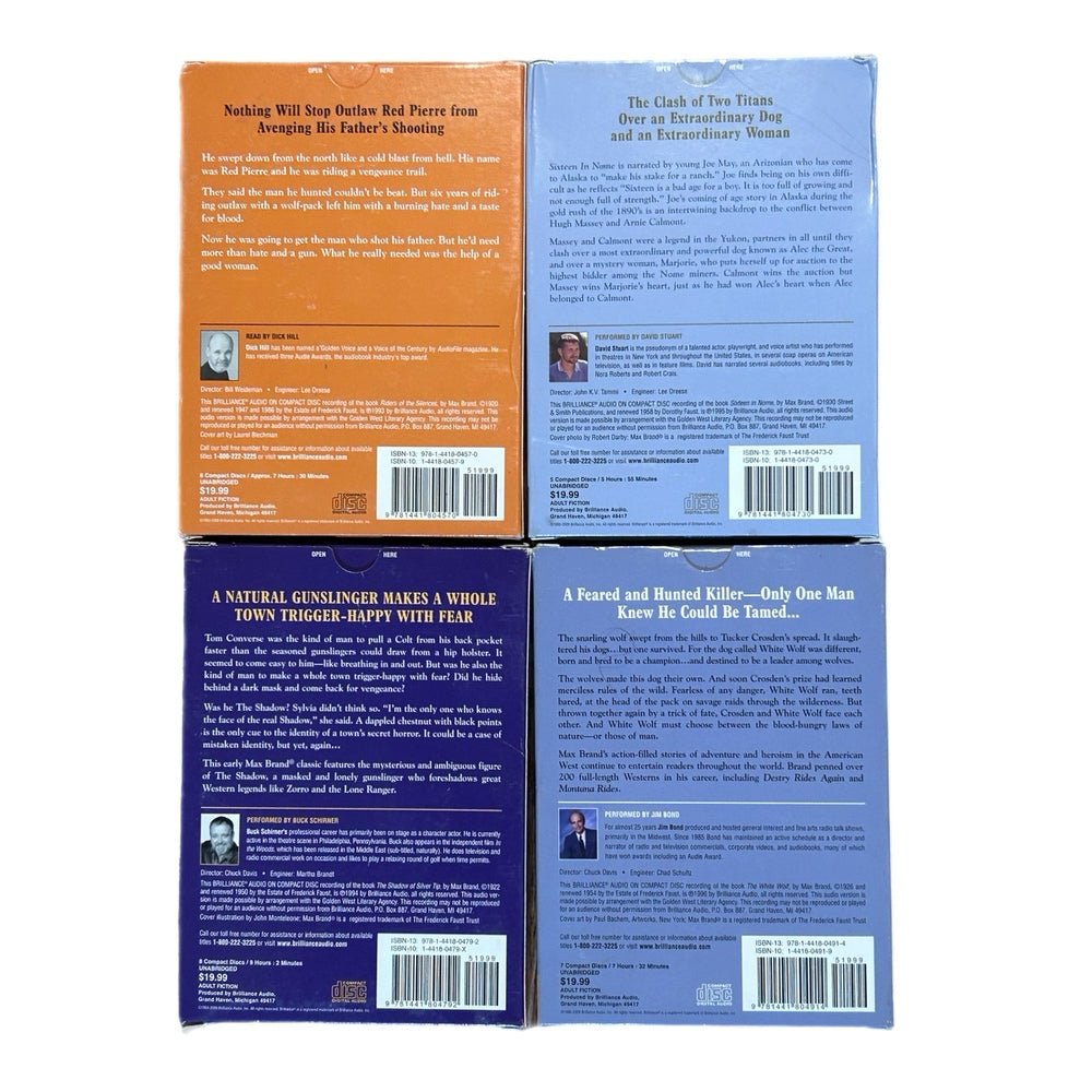 Max Brand Audio Book CD Western Classics Lot of 5 Unabridged | Finer Things Resale