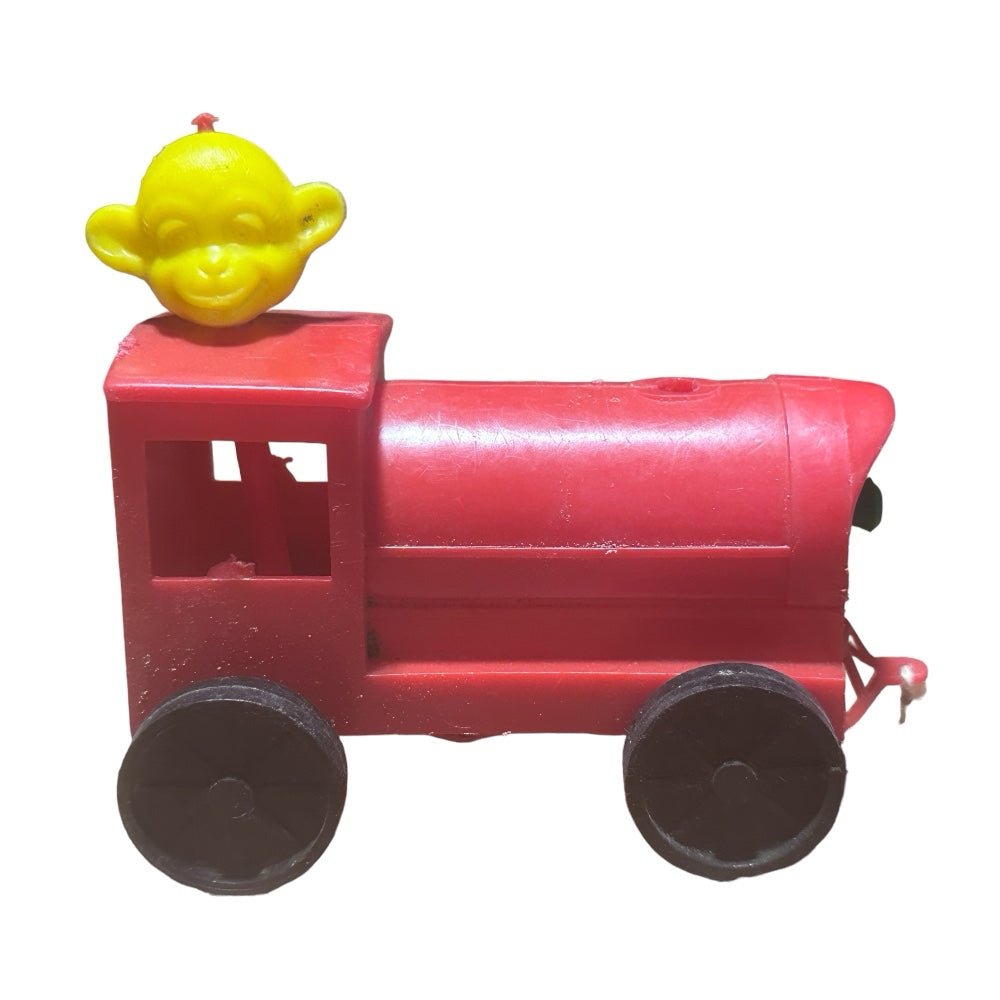 Monkey Choo Choo Plastic Train Pull Toy 5" VINTAGE 1960's | Finer Things Resale