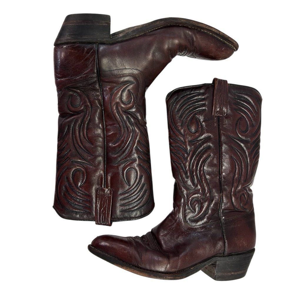 Dan Post Western Cowboy Boots Cherry Brown MENS SiZE 10D 6934 | Finer Things Resale