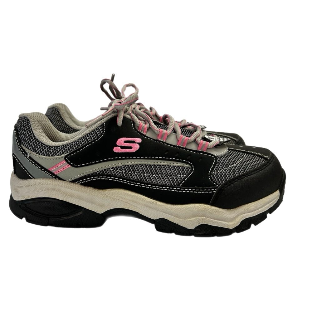skechers bisco steel toes work shoes sneakers 76601 size 10 euc