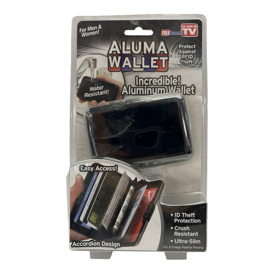Aluma Wallet Aluminum RFID Blocking Wallet Black As Seen on TV New, sealed