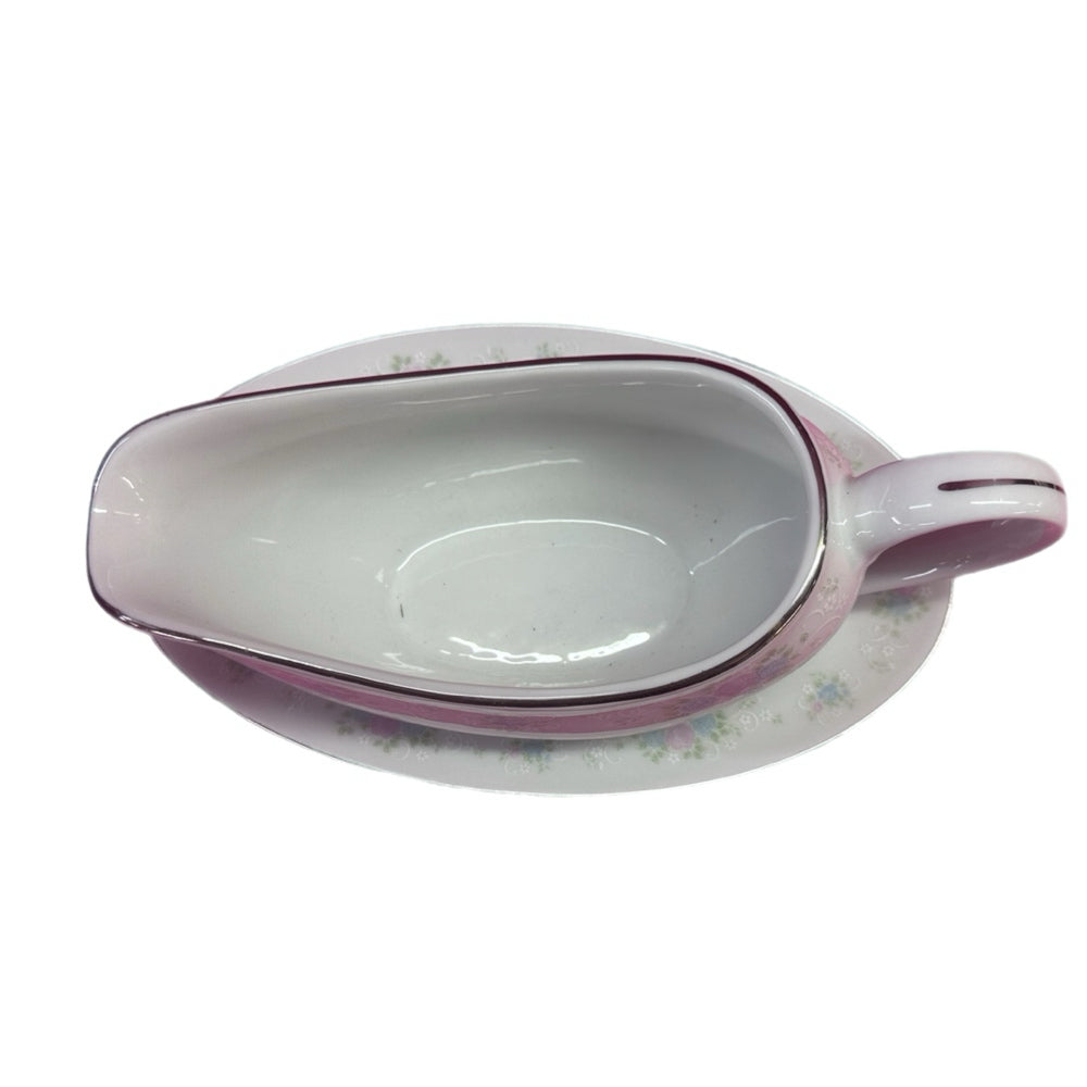 China Garden by Prestige gravy boat with underplate VINTAGE | Finer Things Resale