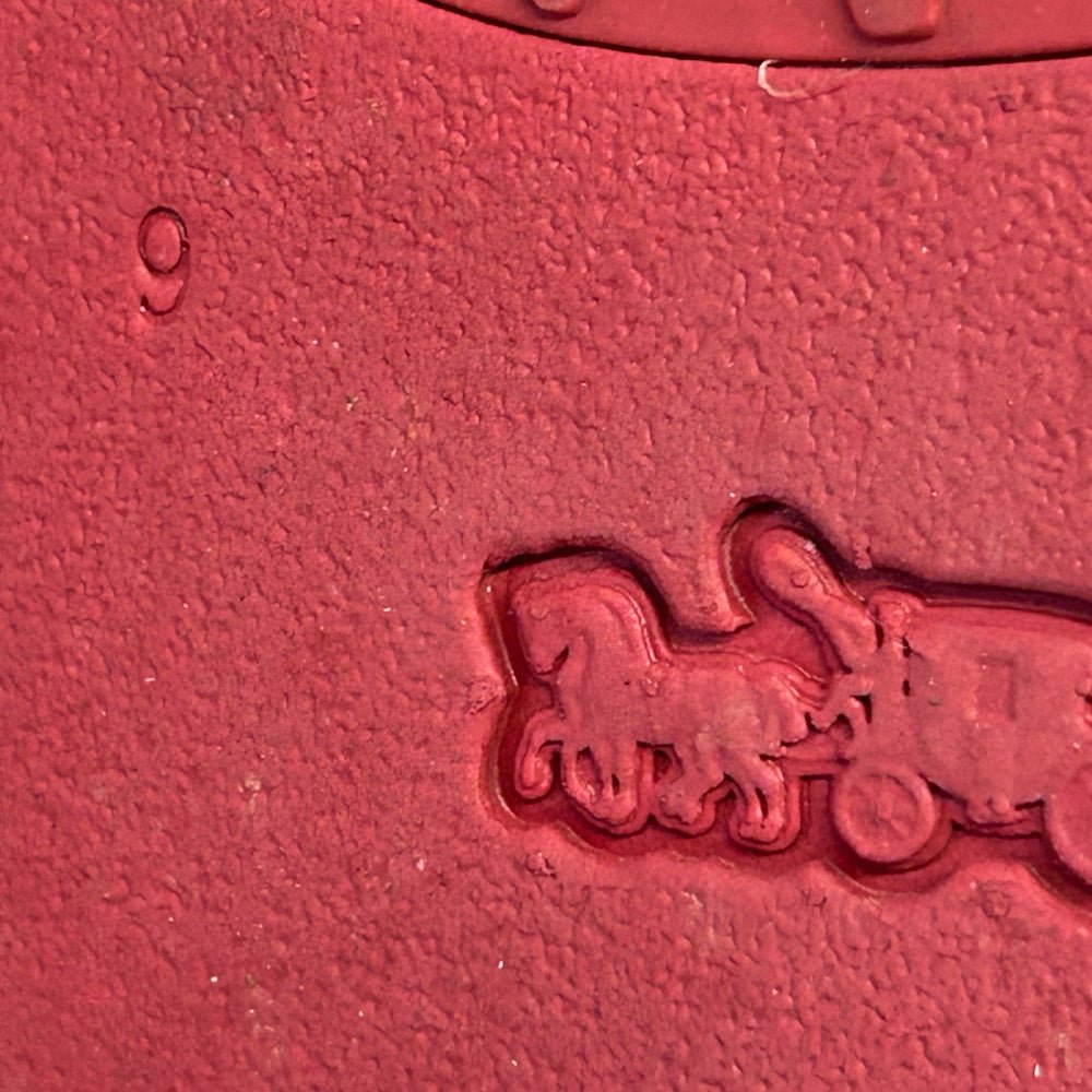 Coach Udele Valentines Electric Red Print Slide Sandals SIZE 9 | Finer Things Resale