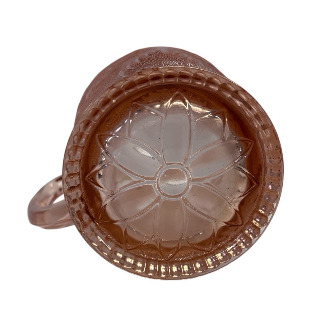 Tiara Peach Pink Sandwich Glass Pitcher 64oz with original box sticker VINTAGE | Finer Things Resale