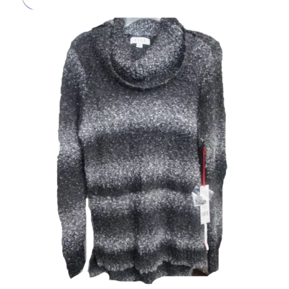 elle long sleeve stripe turtleneck tunic sweater size medium brand