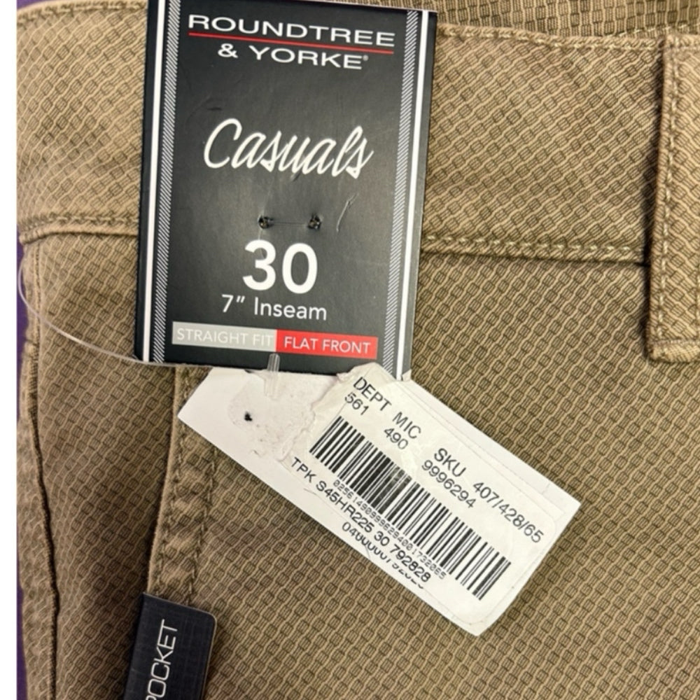 Roundtree & Yorke Casuals Straight Fit Shorts SIZE 30 NWT!
