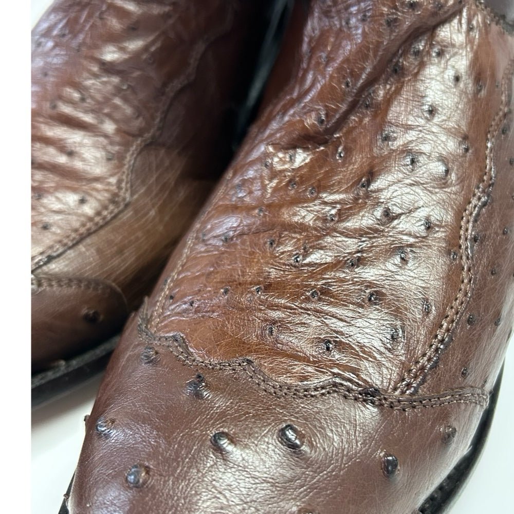 Tony Lama Full Quill Ostrich Western Cowboy Boots SIZE 11D Made in USA | Finer Things Resale