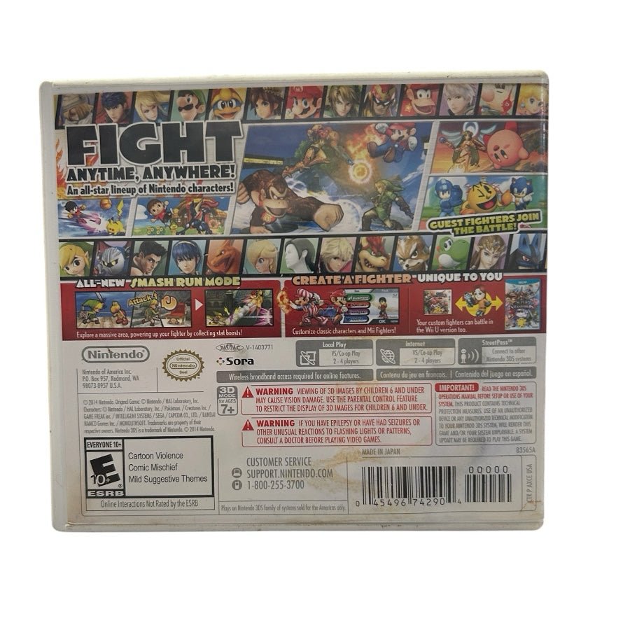 Super Smash Bros. Nintendo 3DS game 2014 Rated E 10+ Complete with manual | Finer Things Resale