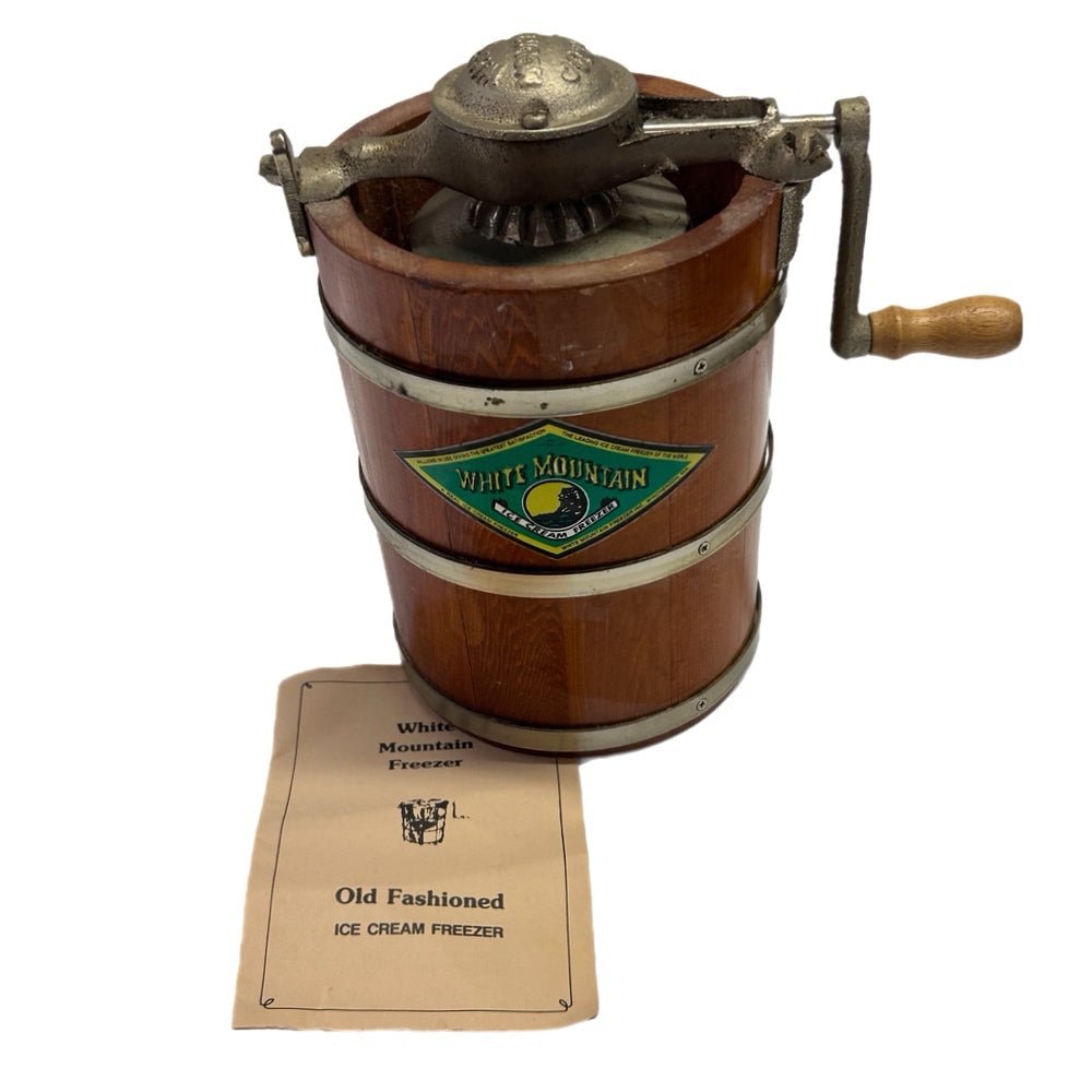 White Mountain Ice Cream Freezer Hand Crank Ice Cream Maker Mini Junior VINTAGE | Finer Things Resale