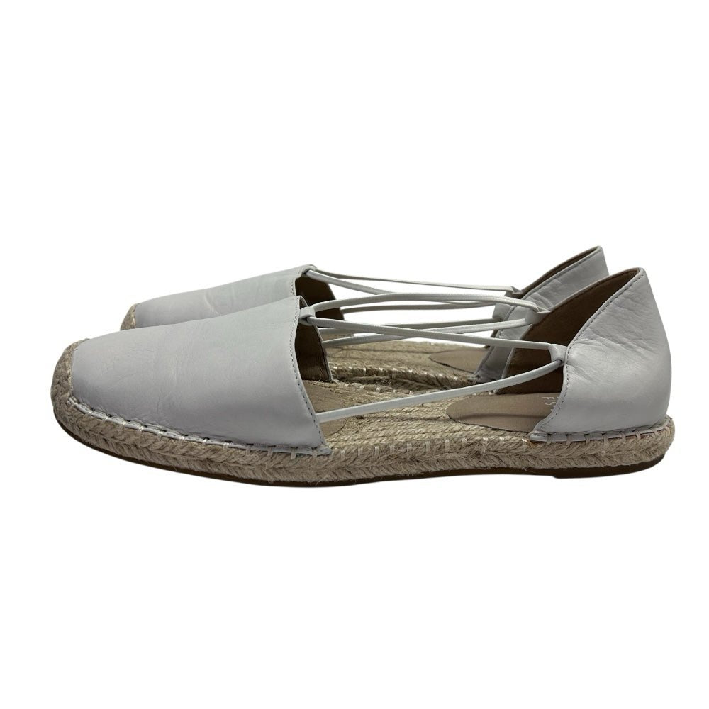 Eileen Fisher Washed White Leather Espadrilles Flats Shoes SIZE 9 BRAND NEW | Finer Things Resale