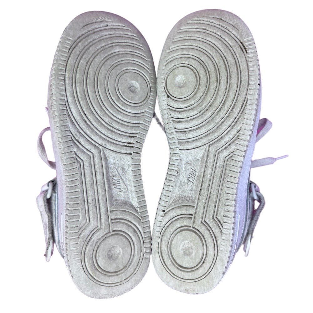 Nike Air Force 1 Mid Triple White Sneakers Shoes YOUTH SIZE 5.5 314195-113 | Finer Things Resale