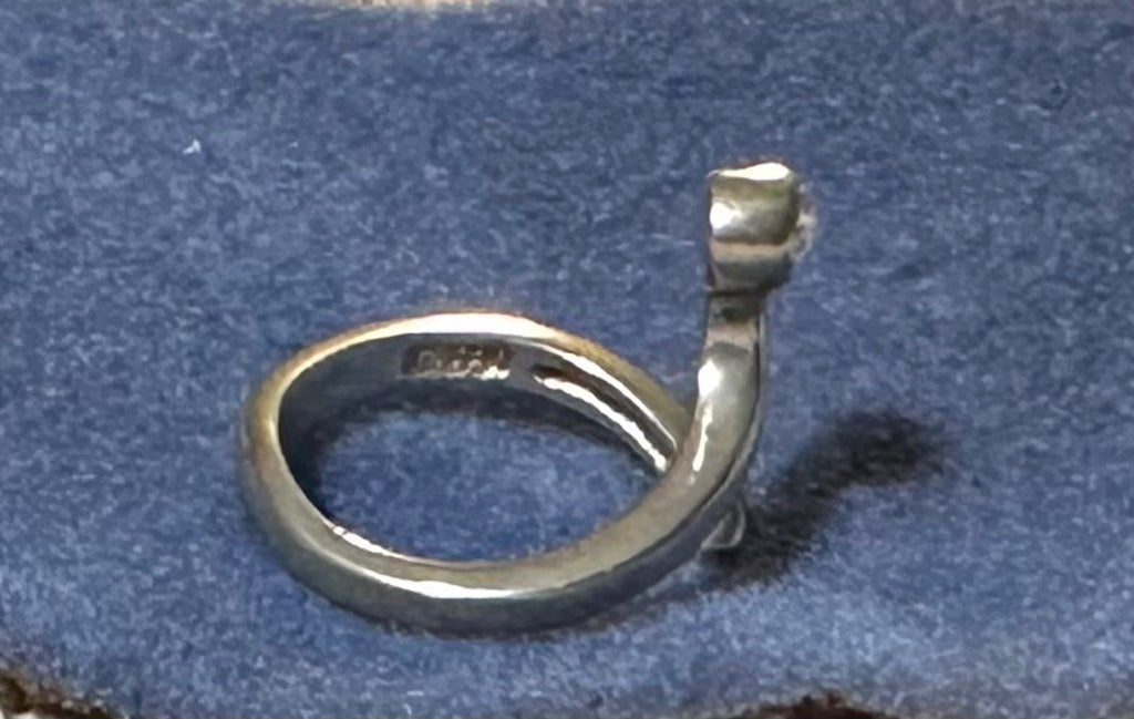 avon sterling silver crystal accent nail ring