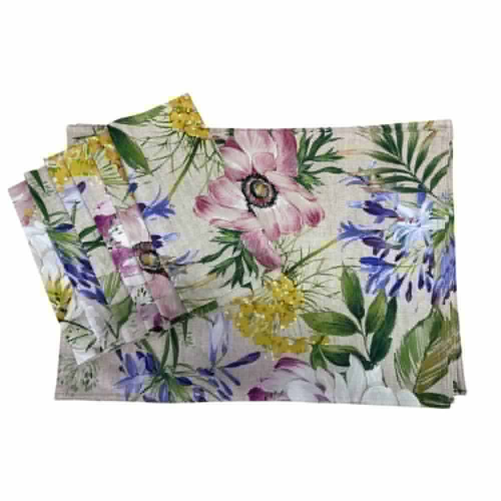 Southern Living Floral 6pc Placemats and 6pc Napkin set | Finer Things Resale