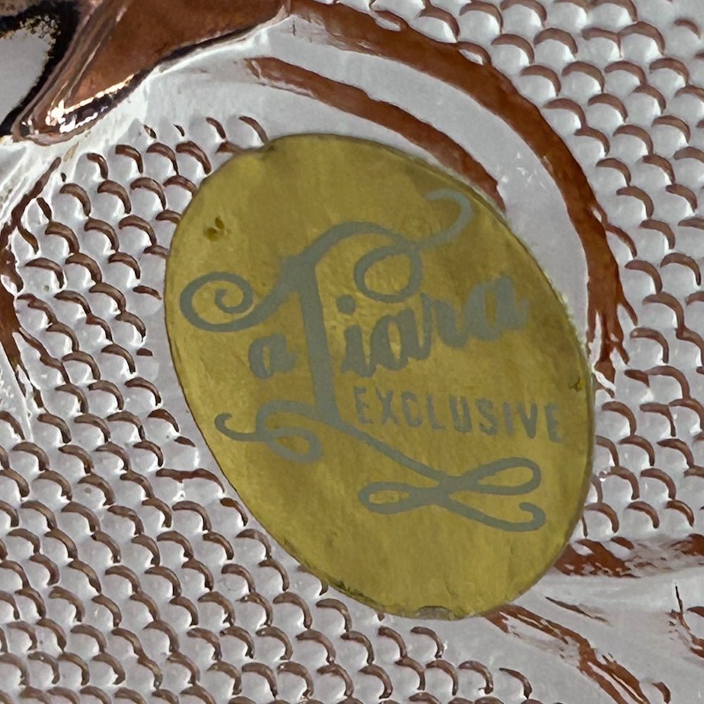 Tiara Peach Pink Sandwich Glass Pitcher 64oz with original box sticker VINTAGE | Finer Things Resale