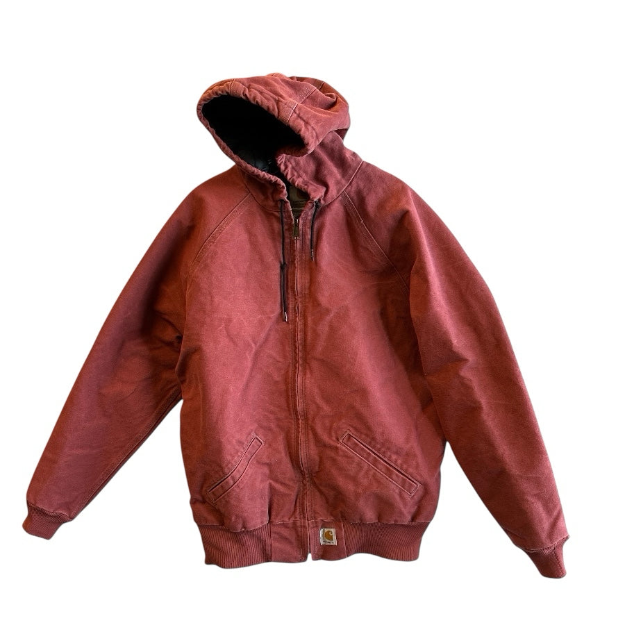 Carhartt Red Sand Women's Active Jacket Coat Quilted Hoodie SIZE LARGE VINTAGE | Finer Things Resale