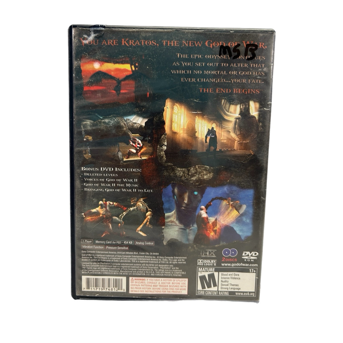 God of War II Playstation 2 Game PS2 Sony Black Label 2007 CIB Rated M 17+