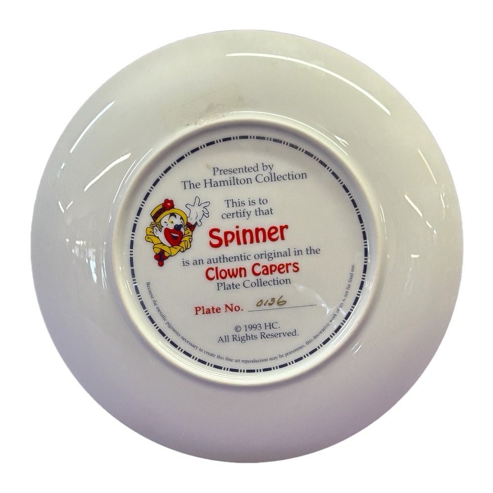 Hamilton Collection Clown Capers Spinner gold rim collector plate VINTAGE 1993 | Finer Things Resale