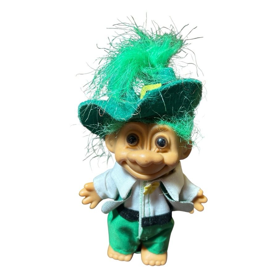 Russ Berrie St Patricks Day Irish Troll Doll Green Hair #18342 VINTAGE 1990's | Finer Things Resale