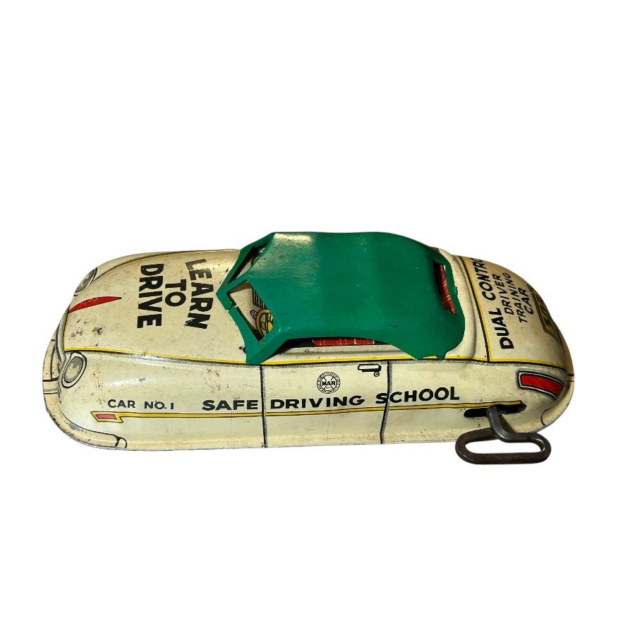 Louis Marx & Co Learn To Drive Safe Driving School Tin Litho Wind-up Toy Car USA | Finer Things Resale