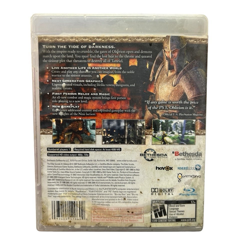 oblivion playstation 3 ps3 game sony
