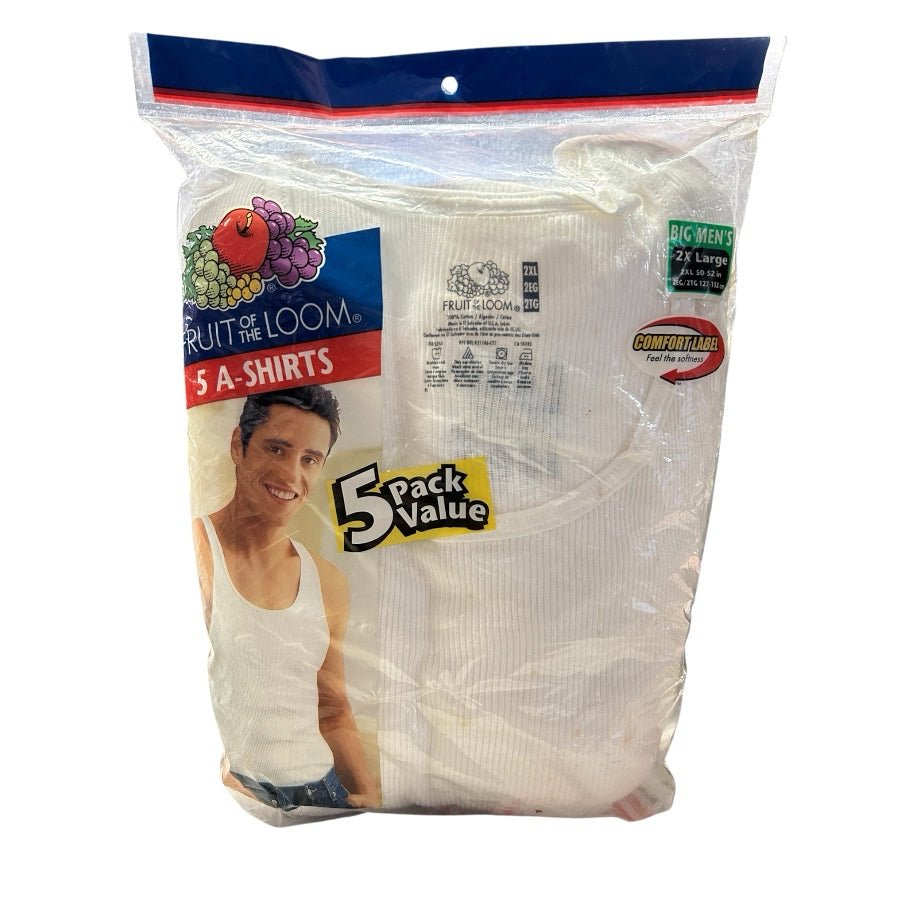 Fruit of the Loom Tank A-shirts cotton tagless 5 pack Size 2XL NEW! | Finer Things Resale
