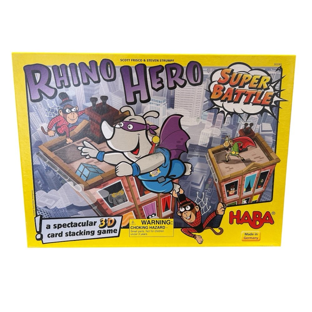 haba rhino hero super battle 3d card stacking game