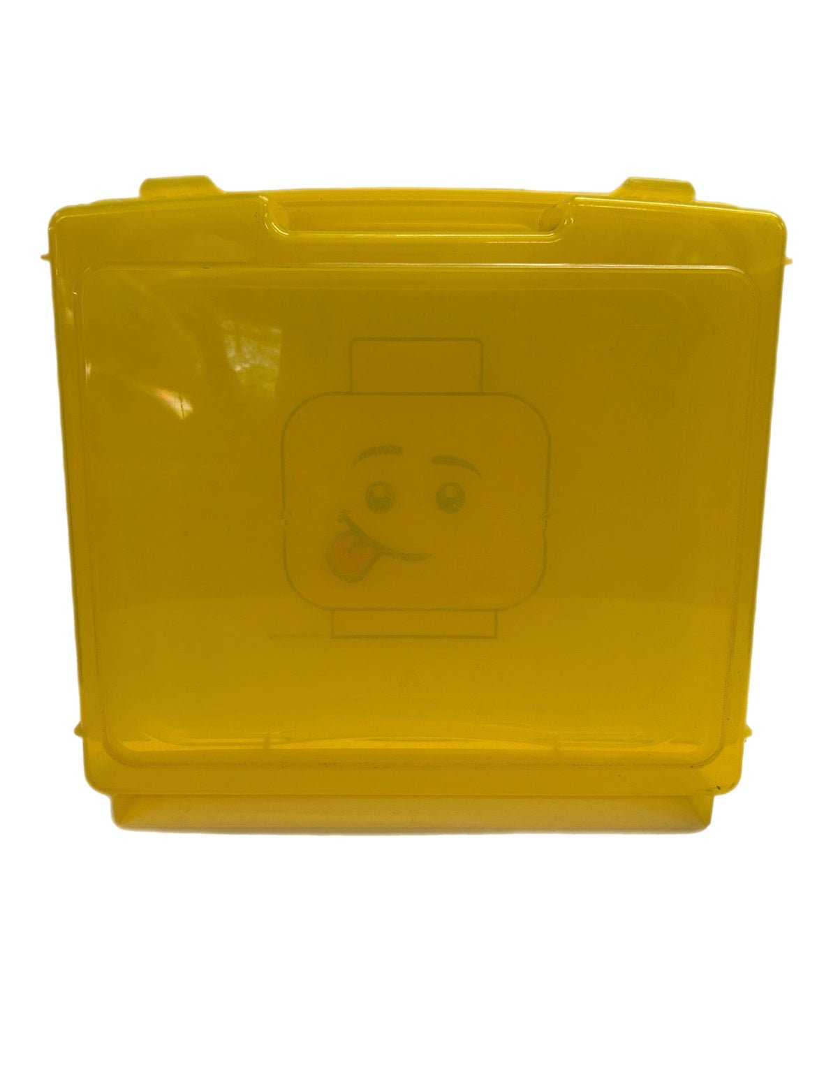 LEGO Yellow Storage Case Bin with Minifigure Face Lid Organizer Toy Box | Finer Things Resale