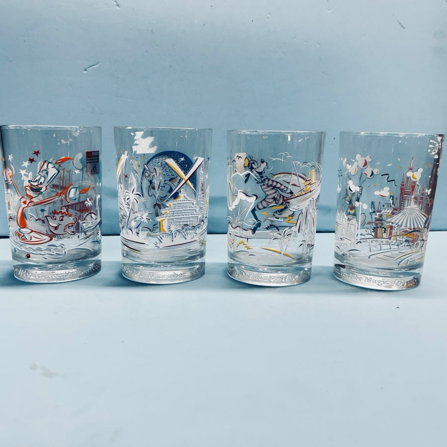 McDonalds Walt Disney Remember the Magic 25th Anniversary 4pc glass set 1996 | Finer Things Resale