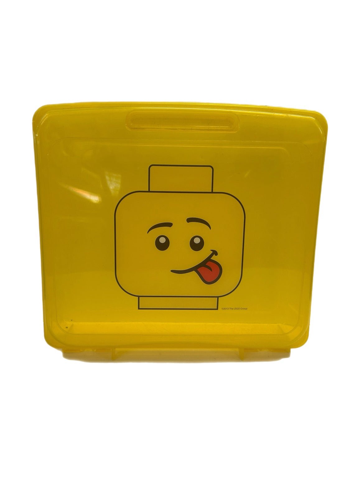 LEGO Yellow Storage Case Bin with Minifigure Face Lid Organizer Toy Box | Finer Things Resale