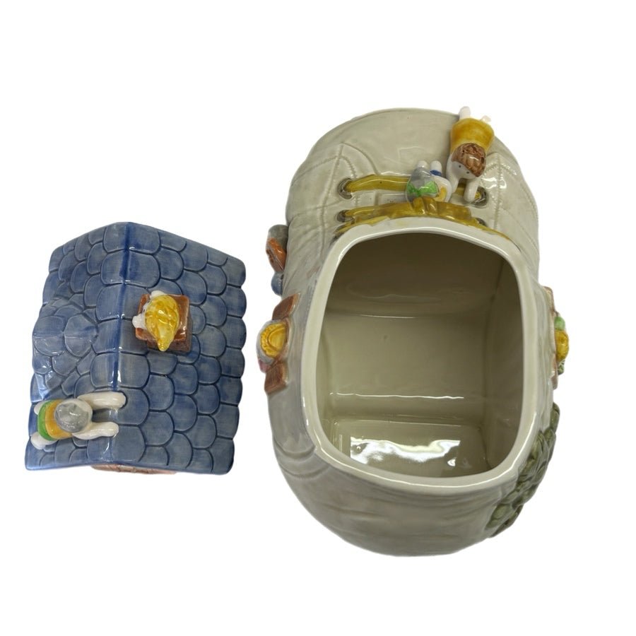 Fitz & Floyd Old Lady Who Lived in a Shoe Ceramic Cookie Jar VINTAGE 1986 | Finer Things Resale
