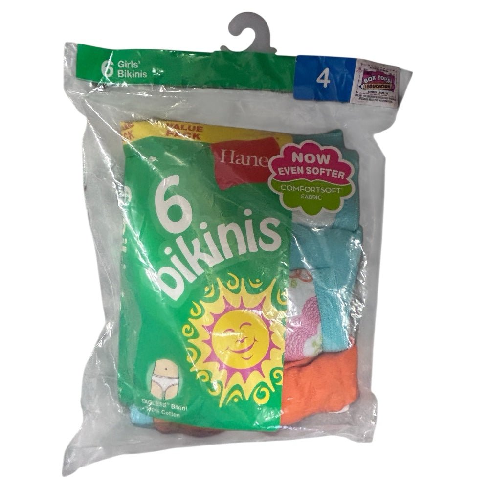 Hanes Value Pack 6 pair bikini panty tagless  Toddler size 4 NEW | Finer Things Resale