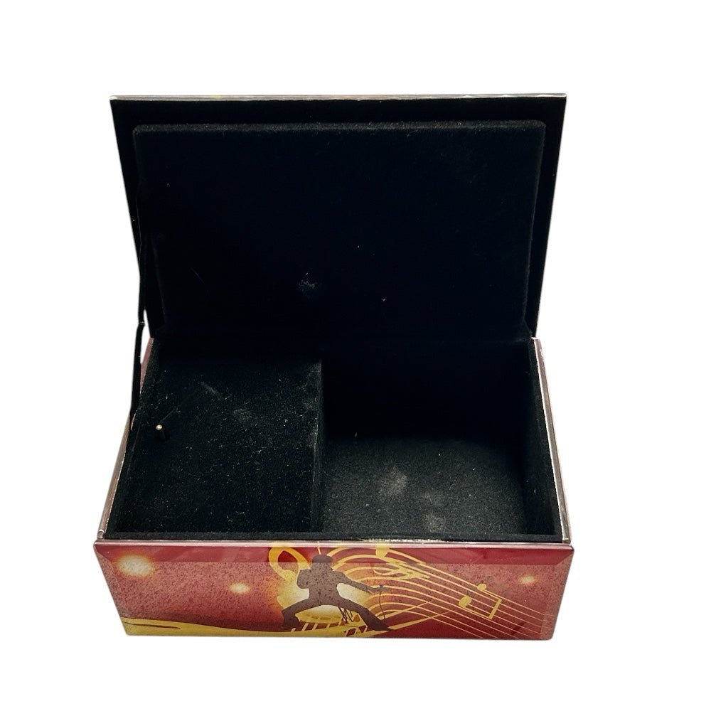 king glass music jewelry box plays heartbreak hotel