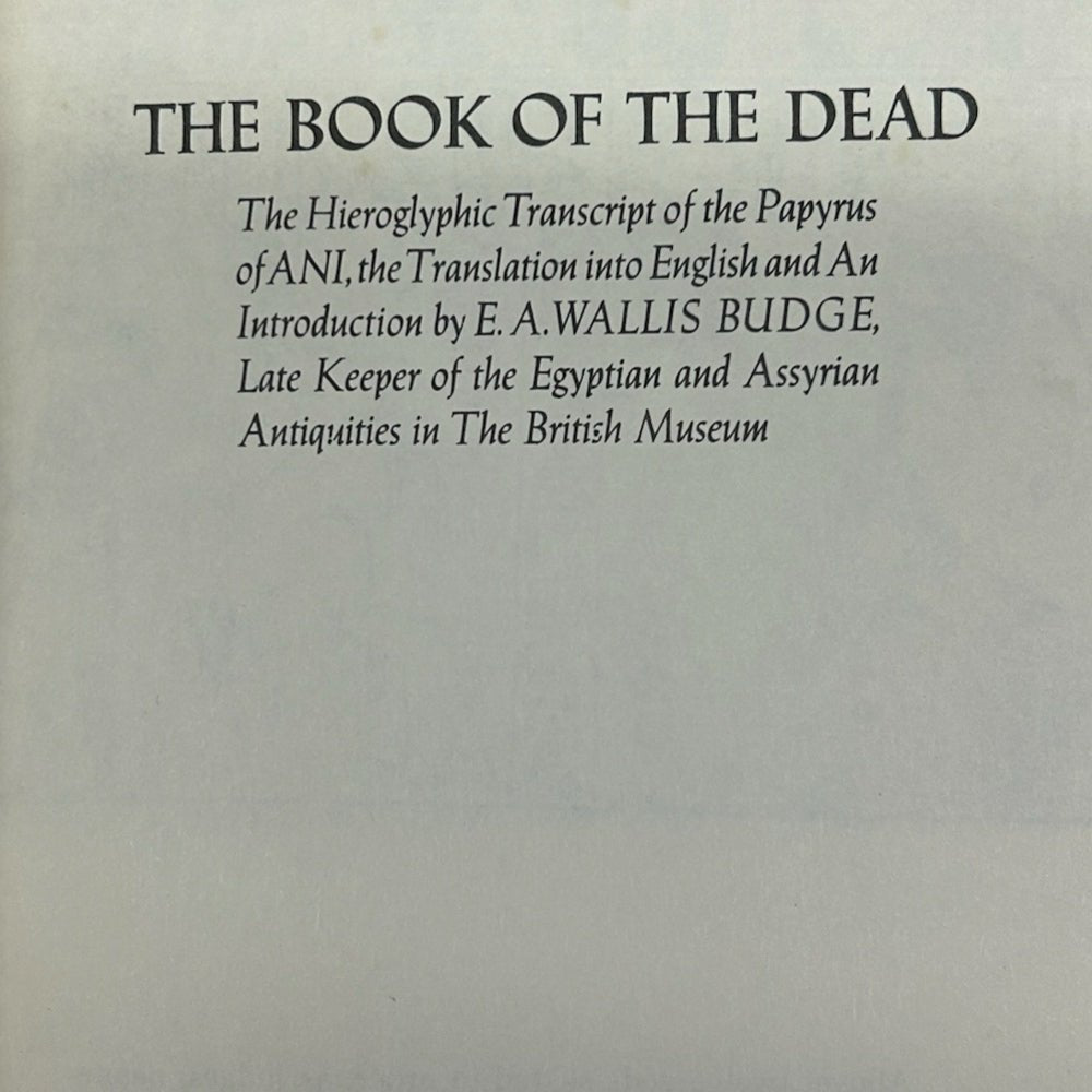 The Book of the Dead The Hieroglyphic Transcript EA Wallis Budge 1960 HB DJ | Finer Things Resale