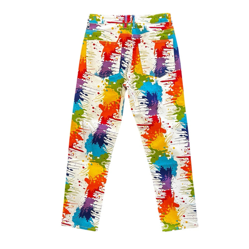 Fashion Jeans Classic Designer Colorful Paint Splatter Jeans NWOT Size 30 | Finer Things Resale