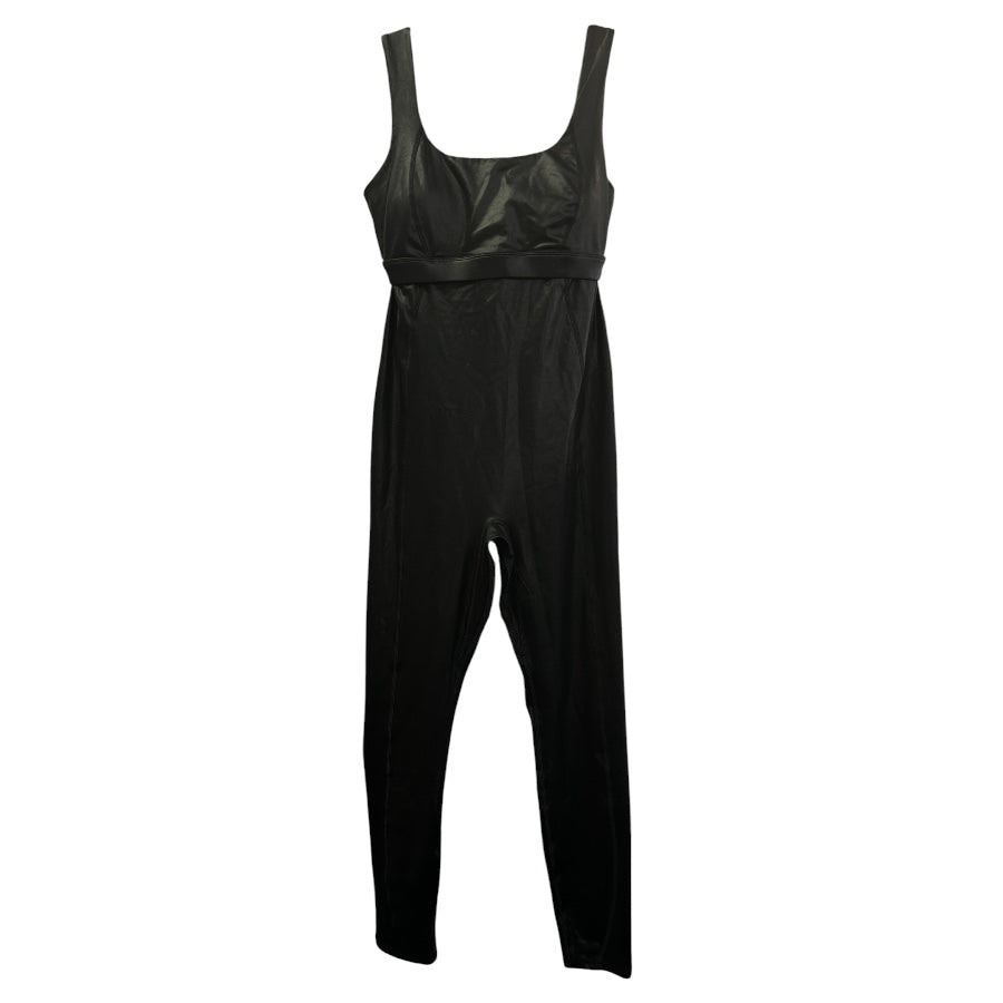 Fabletics Black Faux Leather Jumpsuit Sleeveless Skinny Legs SIZE M NWT! | Finer Things Resale