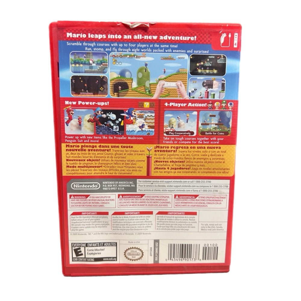 New Super Mario Bros Wii Nintendo Wii game 2009 Red case Complete | Finer Things Resale