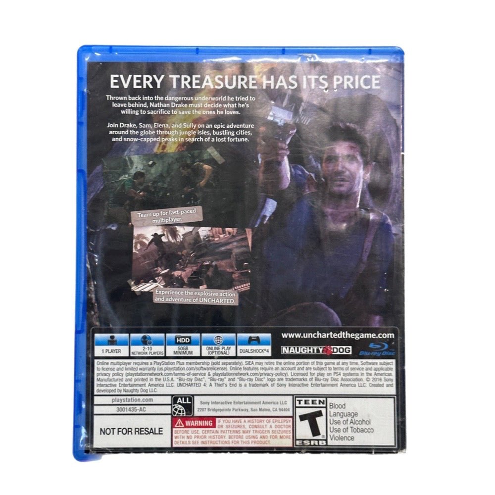 Uncharted 4: A Thief's End Playstation 4 PS4 game 2016 | Finer Things Resale