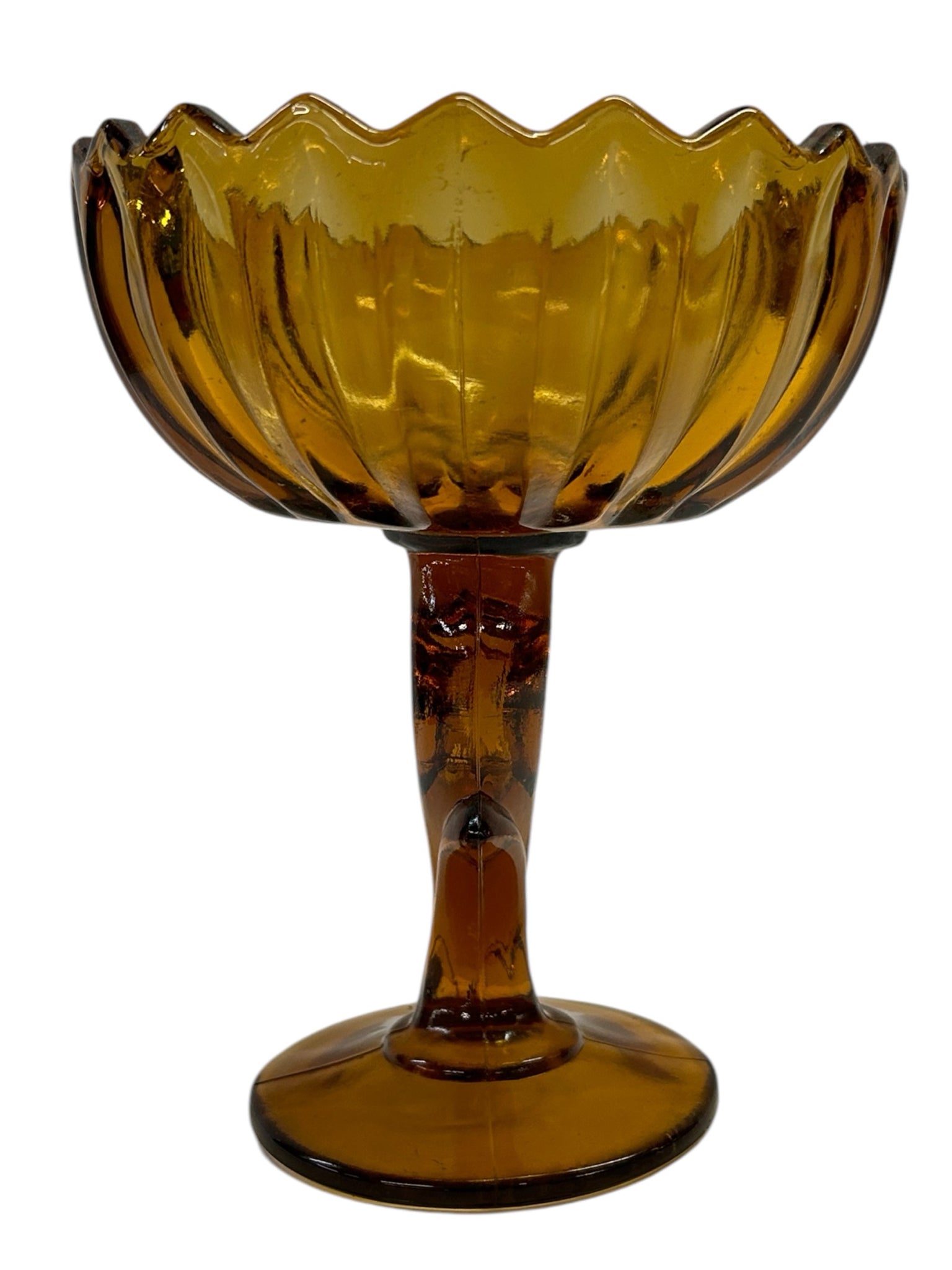 Indiana Glass Company Lotus Blossom Compote Pedestal Bowl VINTAGE 1970's | Finer Things Resale