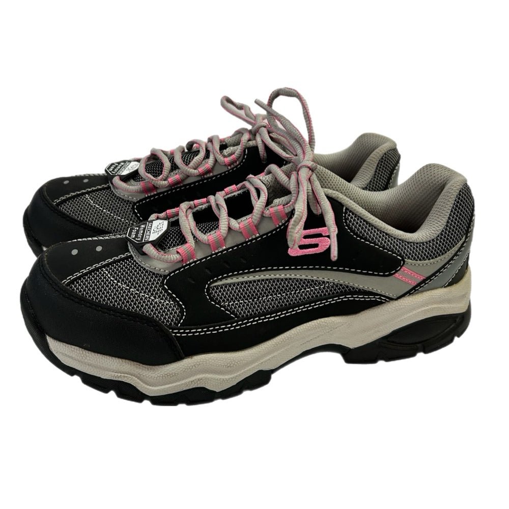 skechers bisco steel toes work shoes sneakers 76601 size 10 euc