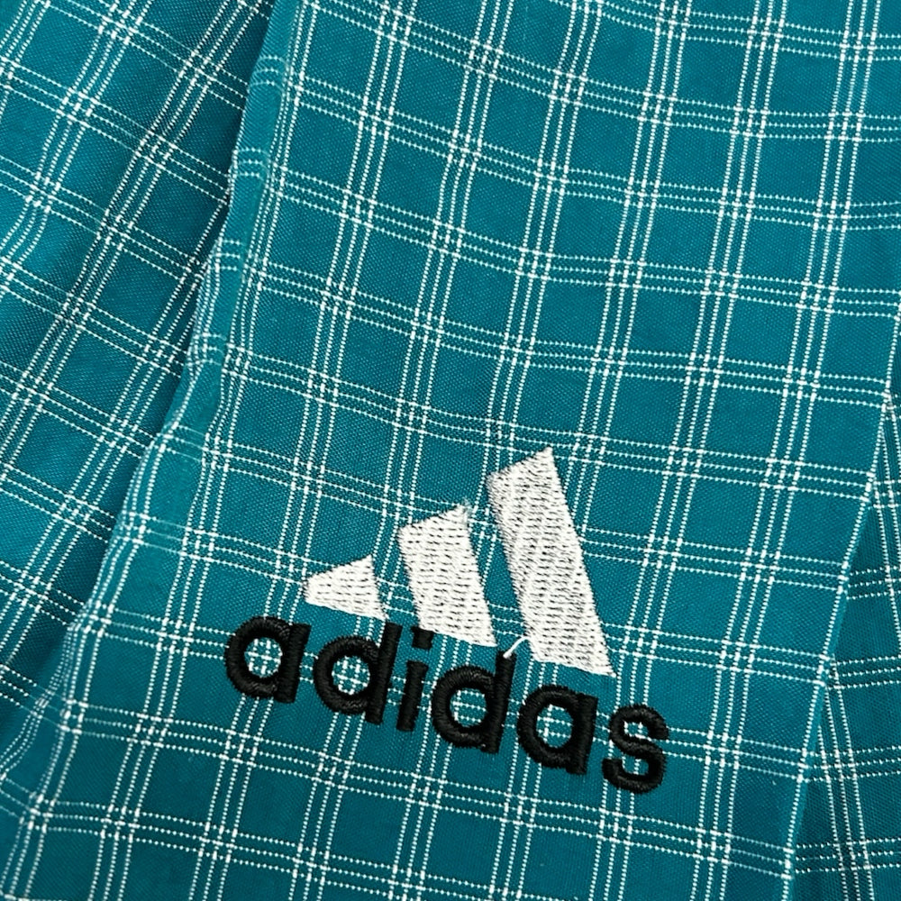 Adidas Teal Green Gingham Pleated Tennis Mini Skirt SIZE 4 Vintage 1990s | Finer Things Resale