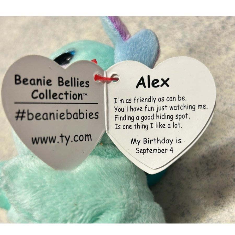 TY Beanie Beillies Alex Axolotl Plush Clip Keychain Beanie Babies NWT