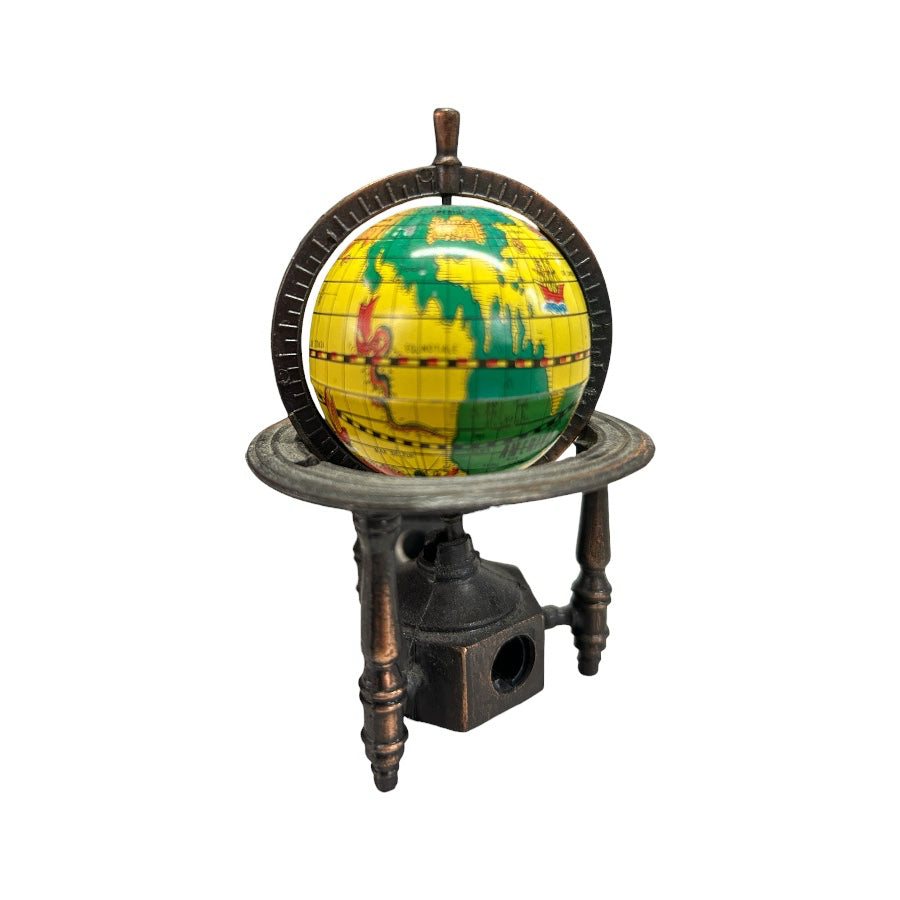 Vintage Desktop World Globe Pencil Sharpener Antique Style 5" Mini Office