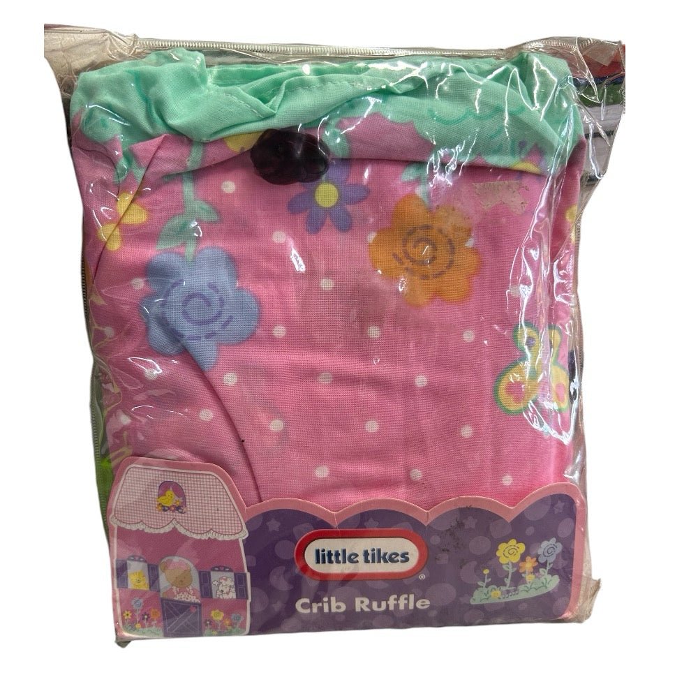 Little Tikes Crib Ruffle Bedskirt Pink & Purple BRAND NEW! Vintage 1990's | Finer Things Resale