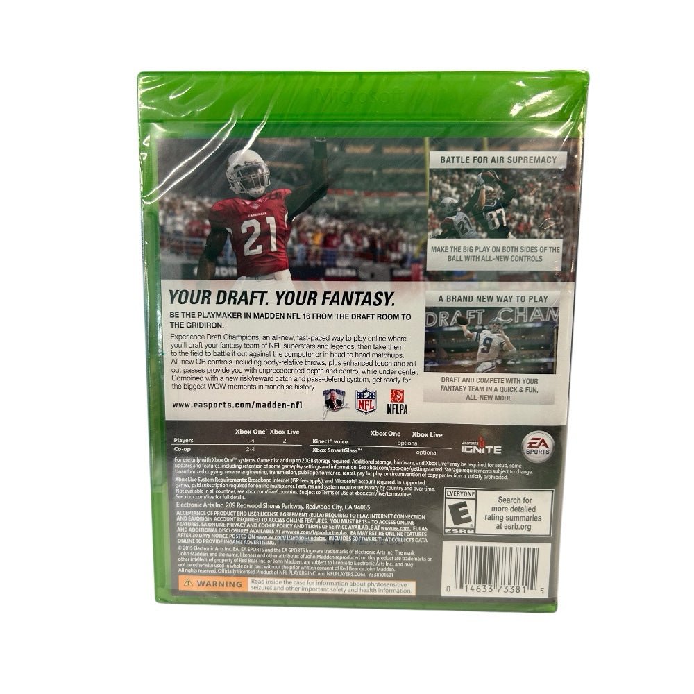 Madden NFL 16 Xbox One Football game Rated E BRAND NEW, factory sealed | Finer Things Resale